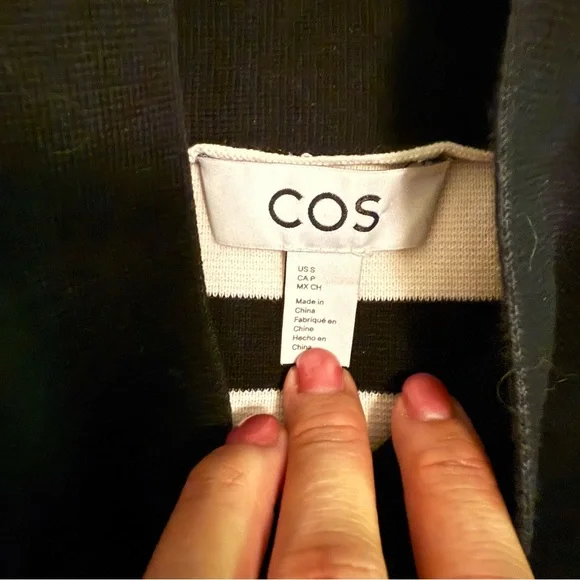 COS OVERSIZED STRIPED TURTLENECK SWEATER BLACK CREAM 100% COTTON MINIMALIST KNIT - Picture 8 of 10